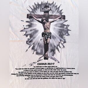 Cream Graphic T-Shirt with Religious Print